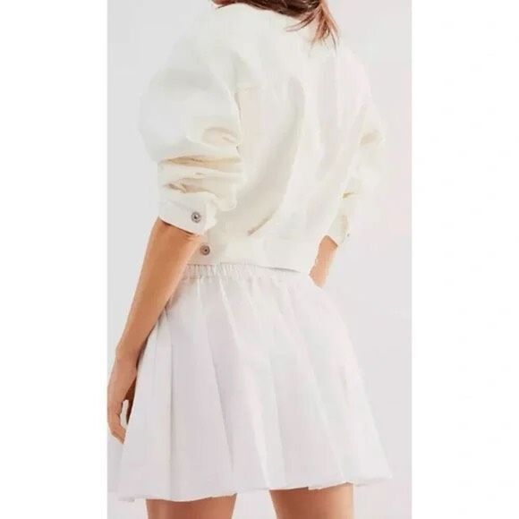 Free People Gaia Cotton Poplin Miniskirt Sz M White - Picture 3 of 9